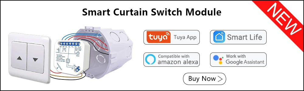 Tuya Smart Life WiFi Blind Curtain Switch with Remote for Electric Roller Shutter Sunscreen Google Home Alexa Smart Home