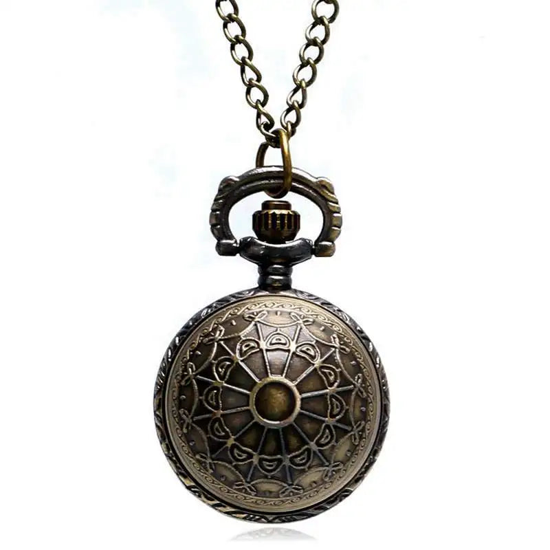 Antique Retro Ball Shaped Quartz Pocket Watch Fashion Sweater Angel Wings Necklace Chain Souvenir Gift for Men Women kids
