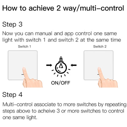 MOES Smart Light Switch Tuya ZigBee No Neutral Wire No Capacitor Needed Smart Life 2/3 Way Works with Alexa Google APP Remote