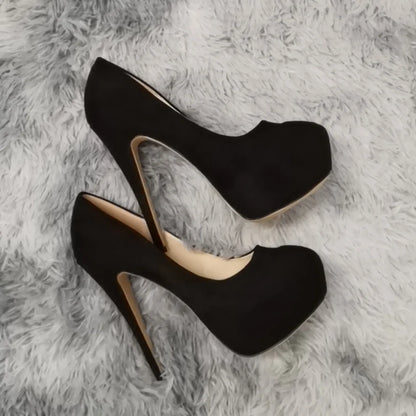 Women Pumps Stilettos Sexy 14cm Super High Heels Female Round Toes Platform Thin Heels NightClub Party Dress Red Wedding Shoes
