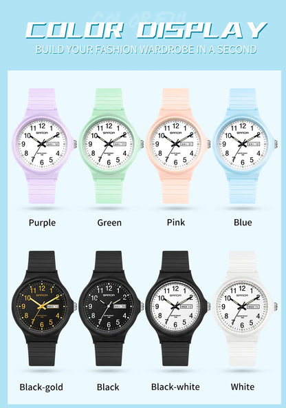Fashion Sanda Top Brand Calenda Quartz Watch Minimalism Style Ladies Wristwatch Simple Black White Waterproof Watch Clock Reloj