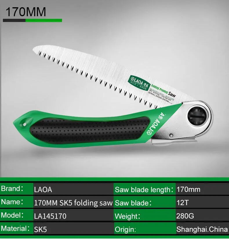 LAOA Pruner Secateurs Pruning SK5 Gardening Serra Outdoor Camping Saws Foldable Sharp Tooth DIY Woodworking Garden Saw