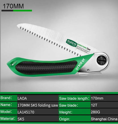 LAOA Pruner Secateurs Pruning SK5 Gardening Serra Outdoor Camping Saws Foldable Sharp Tooth DIY Woodworking Garden Saw