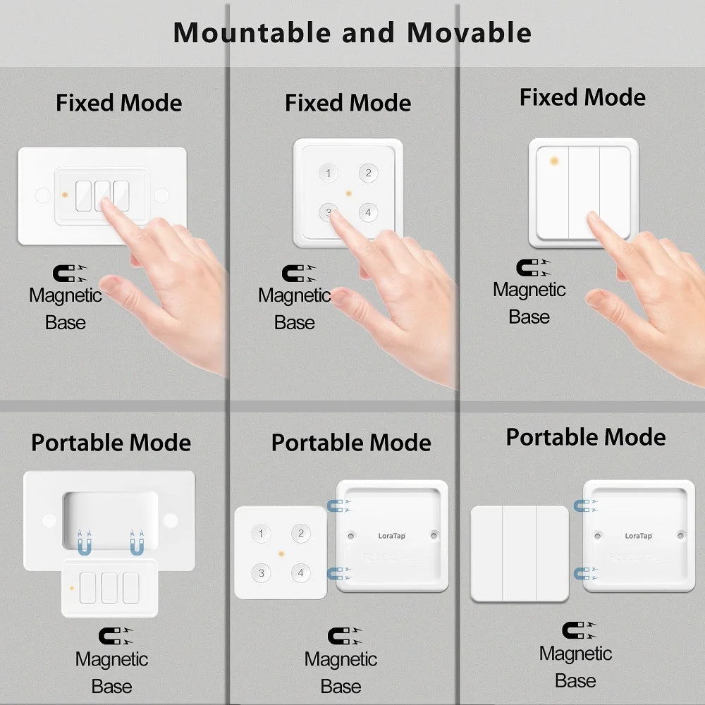 Tuya Smart Life ZigBee 3.0 Wireless Portable Pushbutton 1,2,3,4 Gang Remote Controller Scene Switch
