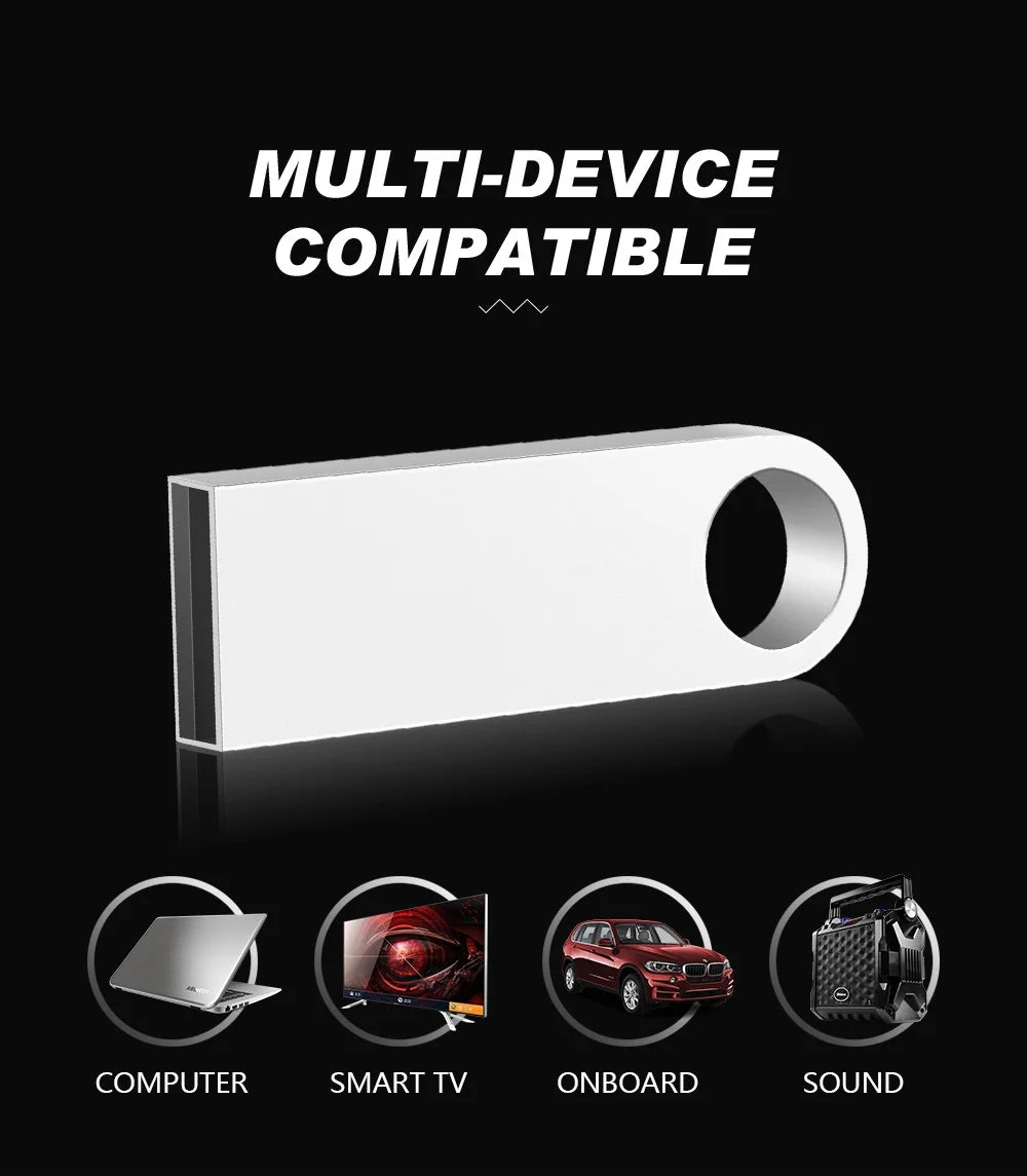 100PCS/lot Metal Pen Drive 64GB 32GB 16GB USB Flash Drive 8GB 4GB U Disk 2GB 1GB 128M 256M 512M Key Usb Stick Free Custom Logo