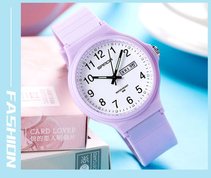 Fashion Sanda Top Brand Calenda Quartz Watch Minimalism Style Ladies Wristwatch Simple Black White Waterproof Watch Clock Reloj