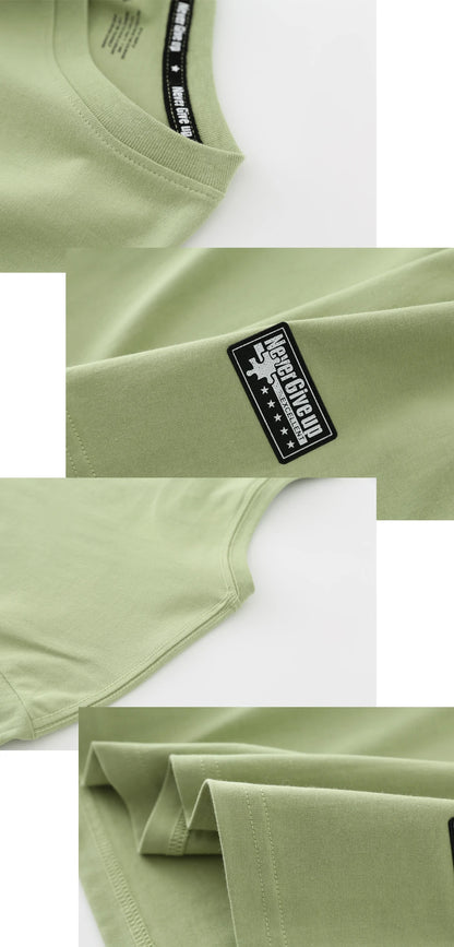 WAVLATII New Women 100% Cotton T shirts Female Green Fashion Oversized Streetwear Short Sleeve Tees Tops for Summer