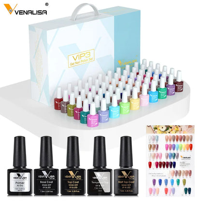 Venalisa Color Gel Nail Polish VIP Kit Full Cover Enamel For Nail Manicure Glitter Sparkle UV Gel Soak Off Nail Gel Polish 7.5ml