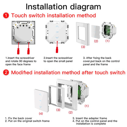 New WiFi Smart Curtain Switch Touch Design for Motorized Curtains and Roller Blinds work with Tuya Smart Life App Alexa Google
