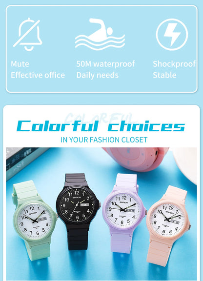 Fashion Sanda Top Brand Calenda Quartz Watch Minimalism Style Ladies Wristwatch Simple Black White Waterproof Watch Clock Reloj