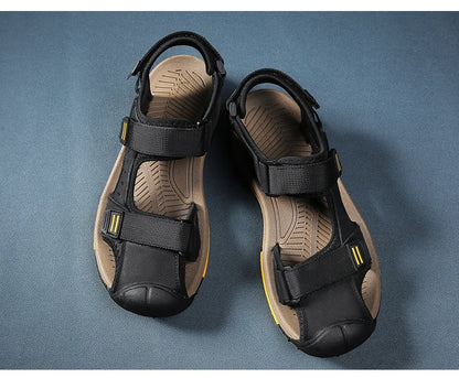 Hot Sale Summer Beach Men's Sandals Handmade Genuine Leather Sandals Outdoor Non-slip Wading Shoes Comfortable Men Casual Shoes