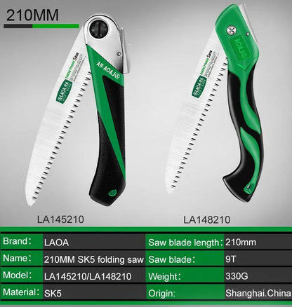 LAOA Pruner Secateurs Pruning SK5 Gardening Serra Outdoor Camping Saws Foldable Sharp Tooth DIY Woodworking Garden Saw