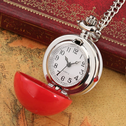 Antique Retro Ball Shaped Quartz Pocket Watch Fashion Sweater Angel Wings Necklace Chain Souvenir Gift for Men Women kids
