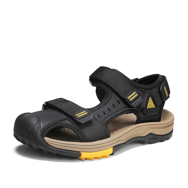 Hot Sale Summer Beach Men's Sandals Handmade Genuine Leather Sandals Outdoor Non-slip Wading Shoes Comfortable Men Casual Shoes