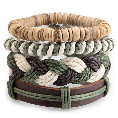 Viking Gothic Leather Bracelet Multilayer Vinatge Men Bracelets Leather Punk Combination Bracelet For Men Jewelry