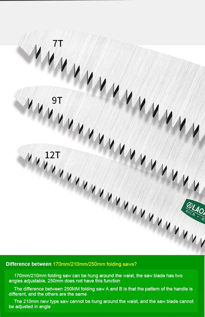 LAOA Pruner Secateurs Pruning SK5 Gardening Serra Outdoor Camping Saws Foldable Sharp Tooth DIY Woodworking Garden Saw