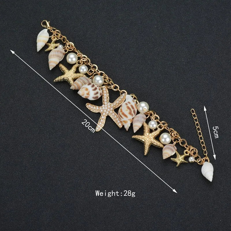 2020 Fashion Summer Tidal Shells Starfish Bohemian Charm Bracelet for Women Jewelry Shell Bracelet Beach Bracelet