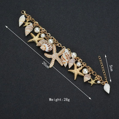 2020 Fashion Summer Tidal Shells Starfish Bohemian Charm Bracelet for Women Jewelry Shell Bracelet Beach Bracelet