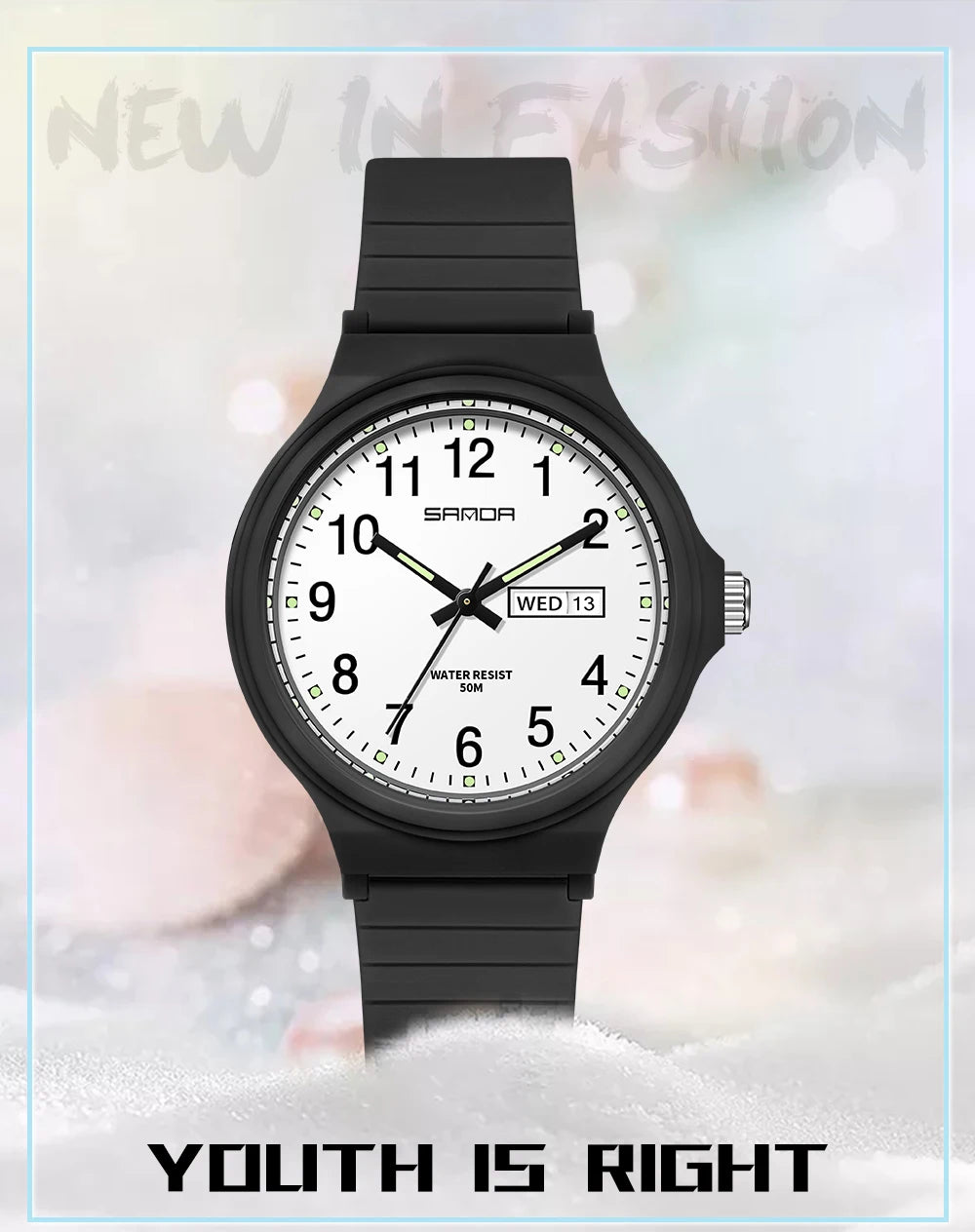 Fashion Sanda Top Brand Calenda Quartz Watch Minimalism Style Ladies Wristwatch Simple Black White Waterproof Watch Clock Reloj