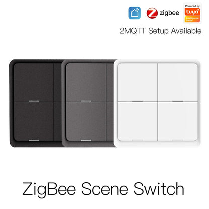 Moes ZigBee Wireless Scene Switch 12 control modes Handheld Push Button Setup Home Automation Scenario Tuya Smart Devices