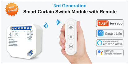 Tuya Smart Life WiFi Blind Curtain Switch with Remote for Electric Roller Shutter Sunscreen Google Home Alexa Smart Home
