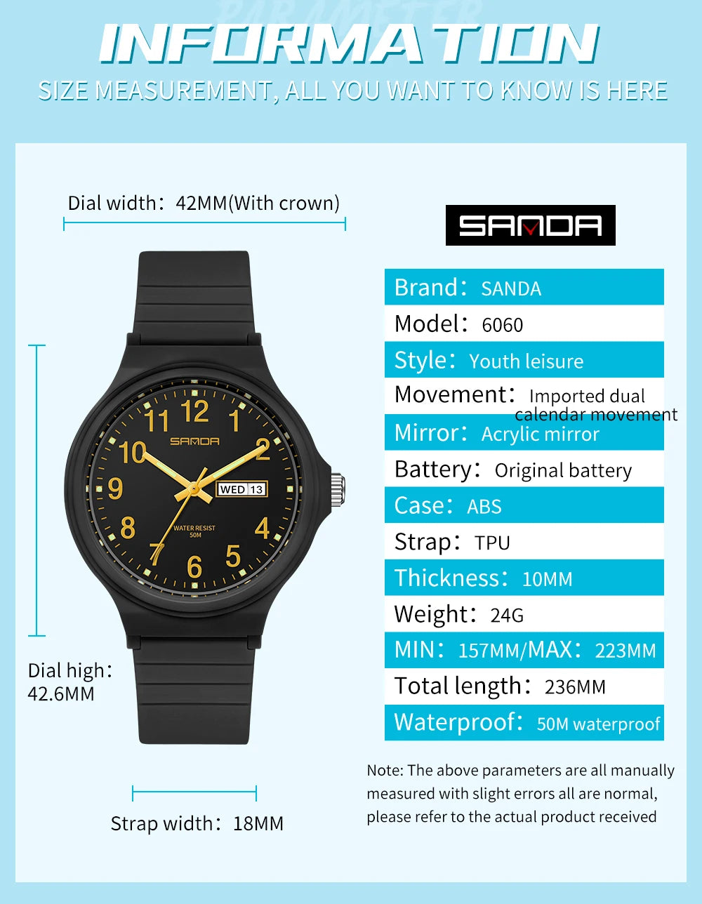 Fashion Sanda Top Brand Calenda Quartz Watch Minimalism Style Ladies Wristwatch Simple Black White Waterproof Watch Clock Reloj