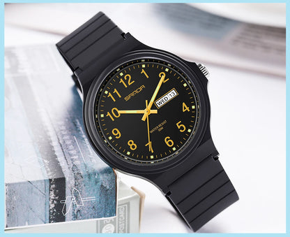 Fashion Sanda Top Brand Calenda Quartz Watch Minimalism Style Ladies Wristwatch Simple Black White Waterproof Watch Clock Reloj