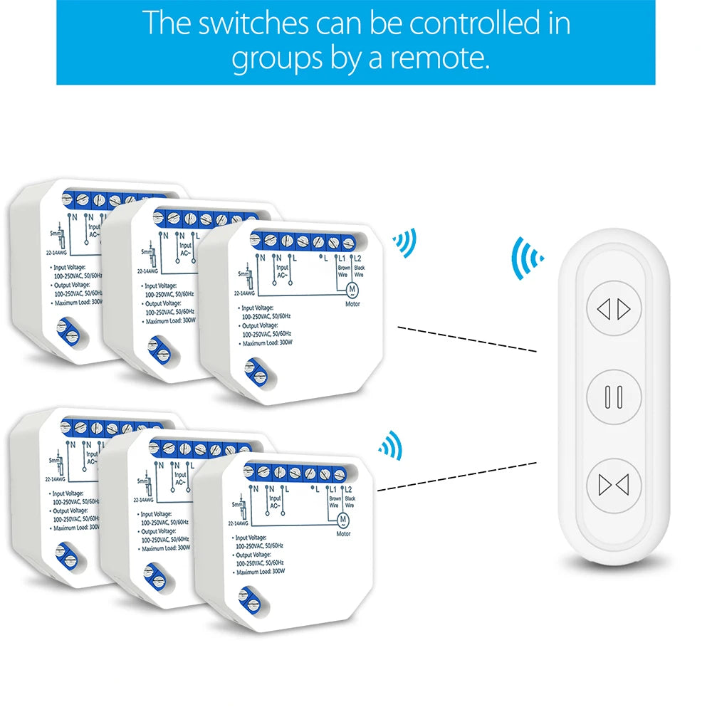 Tuya Smart Life WiFi Blind Curtain Switch with Remote for Electric Roller Shutter Sunscreen Google Home Alexa Smart Home