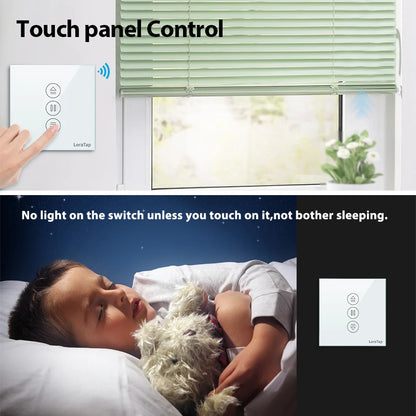 LoraTap 4th Tuya Roller Shutter Blinds Curtain Switch Remote Control Percentage Operate work with Google Home Alexa Smart Life