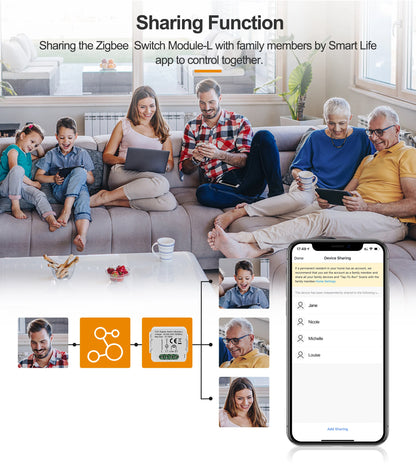 GIRIER Tuya ZigBee 3.0 Smart Switch Module No Neutral Wire Required Smart Home DIY Light Breaker Works with Alexa Google Home