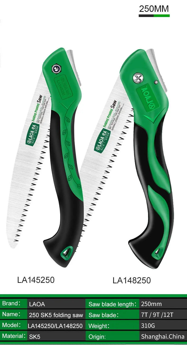 LAOA Pruner Secateurs Pruning SK5 Gardening Serra Outdoor Camping Saws Foldable Sharp Tooth DIY Woodworking Garden Saw