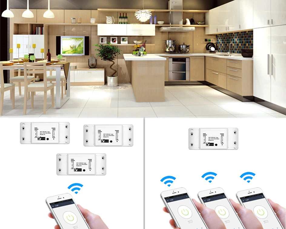 WiFi Smart Light Switch, 2/3/5 PCS DIY Breaker Module Basic Smart Home Tuya Smart Life Wireless Remote Control Alexa Google Home