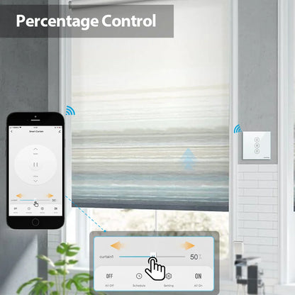 LoraTap 4th Tuya Roller Shutter Blinds Curtain Switch Remote Control Percentage Operate work with Google Home Alexa Smart Life