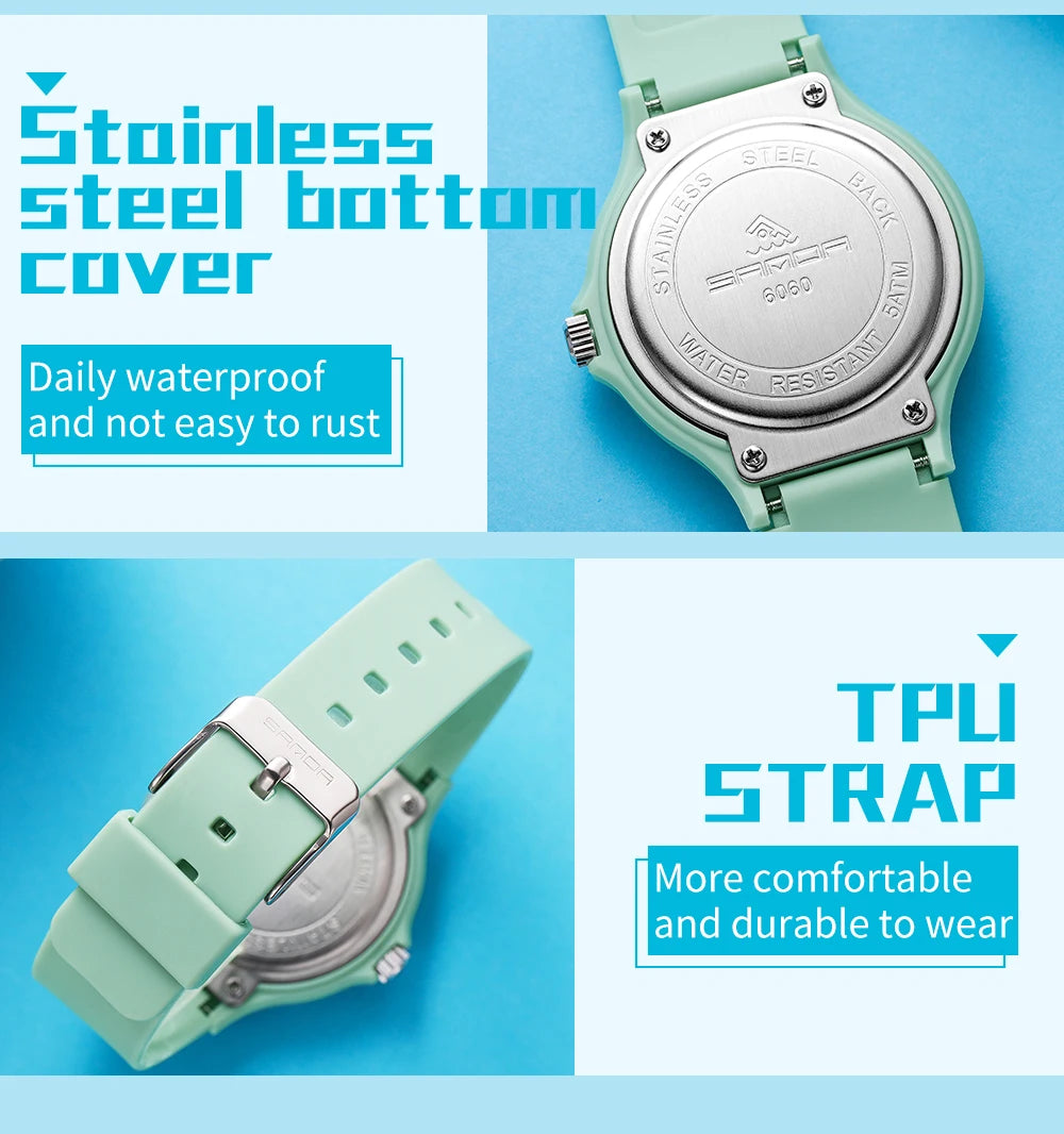Fashion Sanda Top Brand Calenda Quartz Watch Minimalism Style Ladies Wristwatch Simple Black White Waterproof Watch Clock Reloj