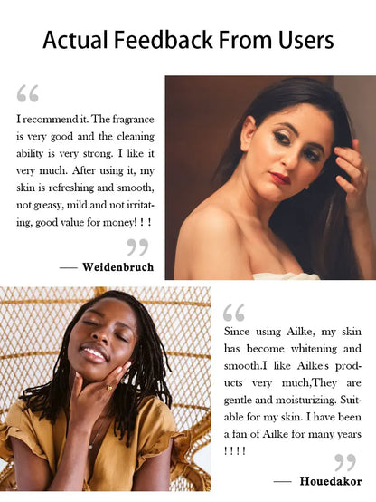 AILKE 24K Whitening Skin Set, Lightening, Remove Black Spots, Melanin, Stains, Even Skin Tone, Moisturizing, for All Skin Types