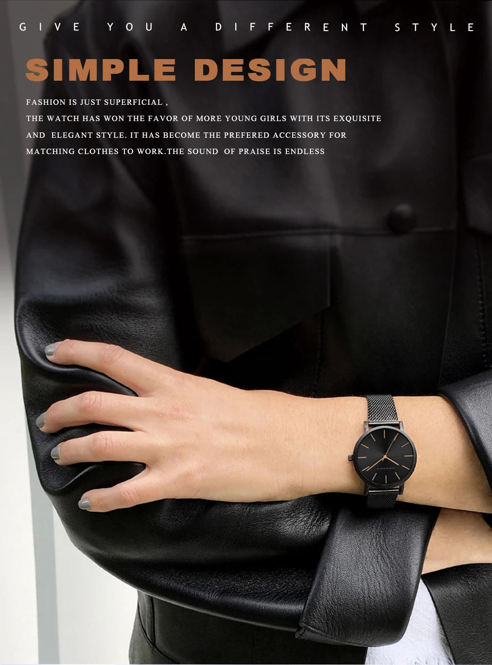 HANNAH MARTIN Brand Quality Stainless Steel Japan Quartz Movement Waterproof Women 36mm Full Rose Gold Ladies Dropshipping Watch