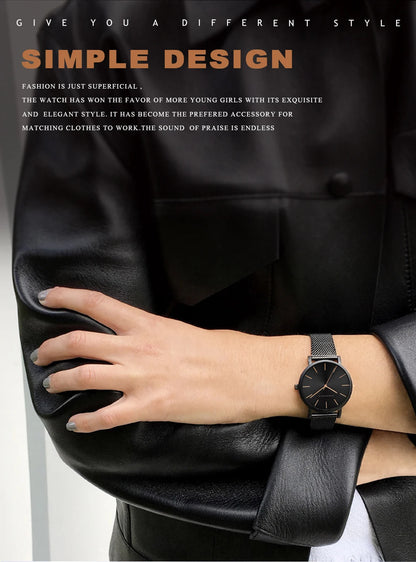 HANNAH MARTIN Brand Quality Stainless Steel Japan Quartz Movement Waterproof Women 36mm Full Rose Gold Ladies Dropshipping Watch