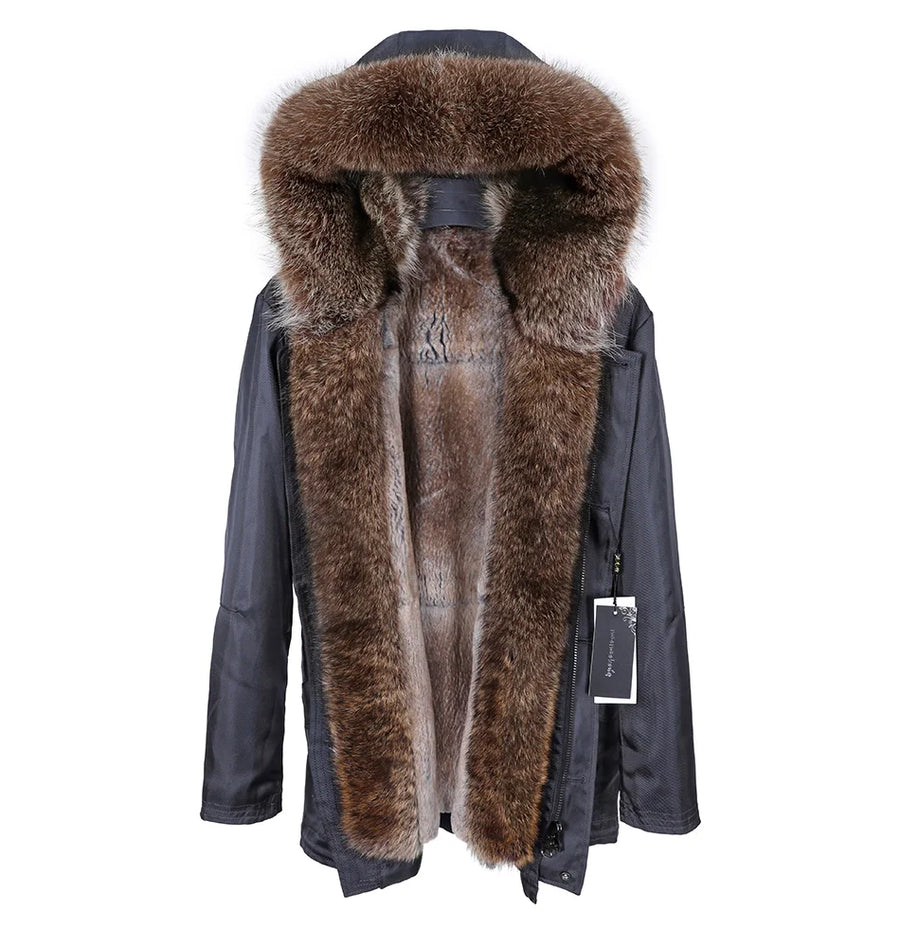 Fur-Trim Hooded Parka — product image