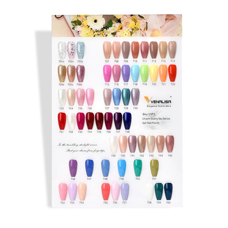 Venalisa Color Gel Nail Polish VIP Kit Full Cover Enamel For Nail Manicure Glitter Sparkle UV Gel Soak Off Nail Gel Polish 7.5ml