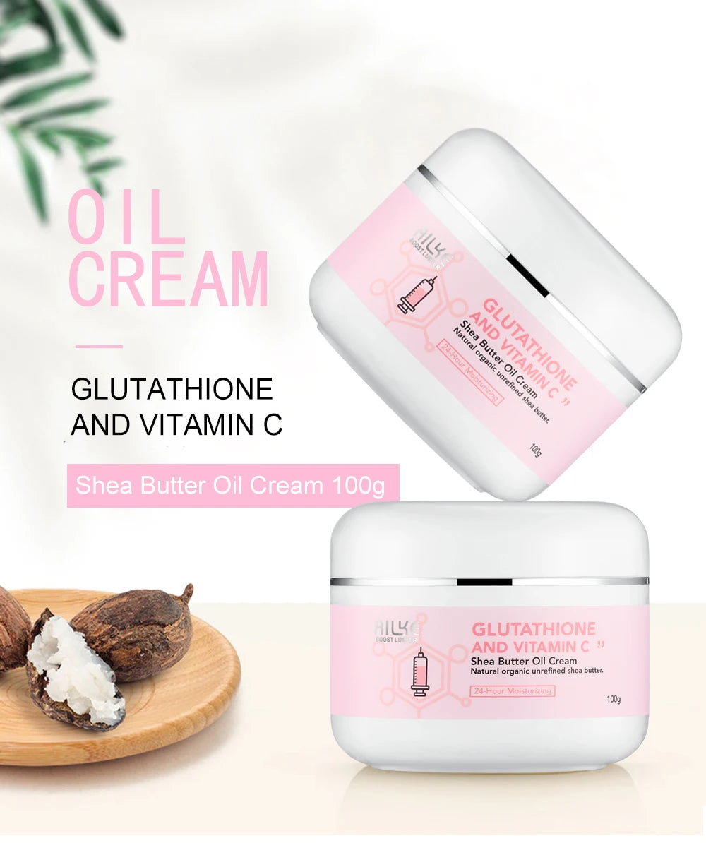 AILKE Brightening Skin Care Set, With Vitamin C, Glutathione, Reduce Spots, Moisturizing, Smooth Soft Skin, Improve Skin Radiant