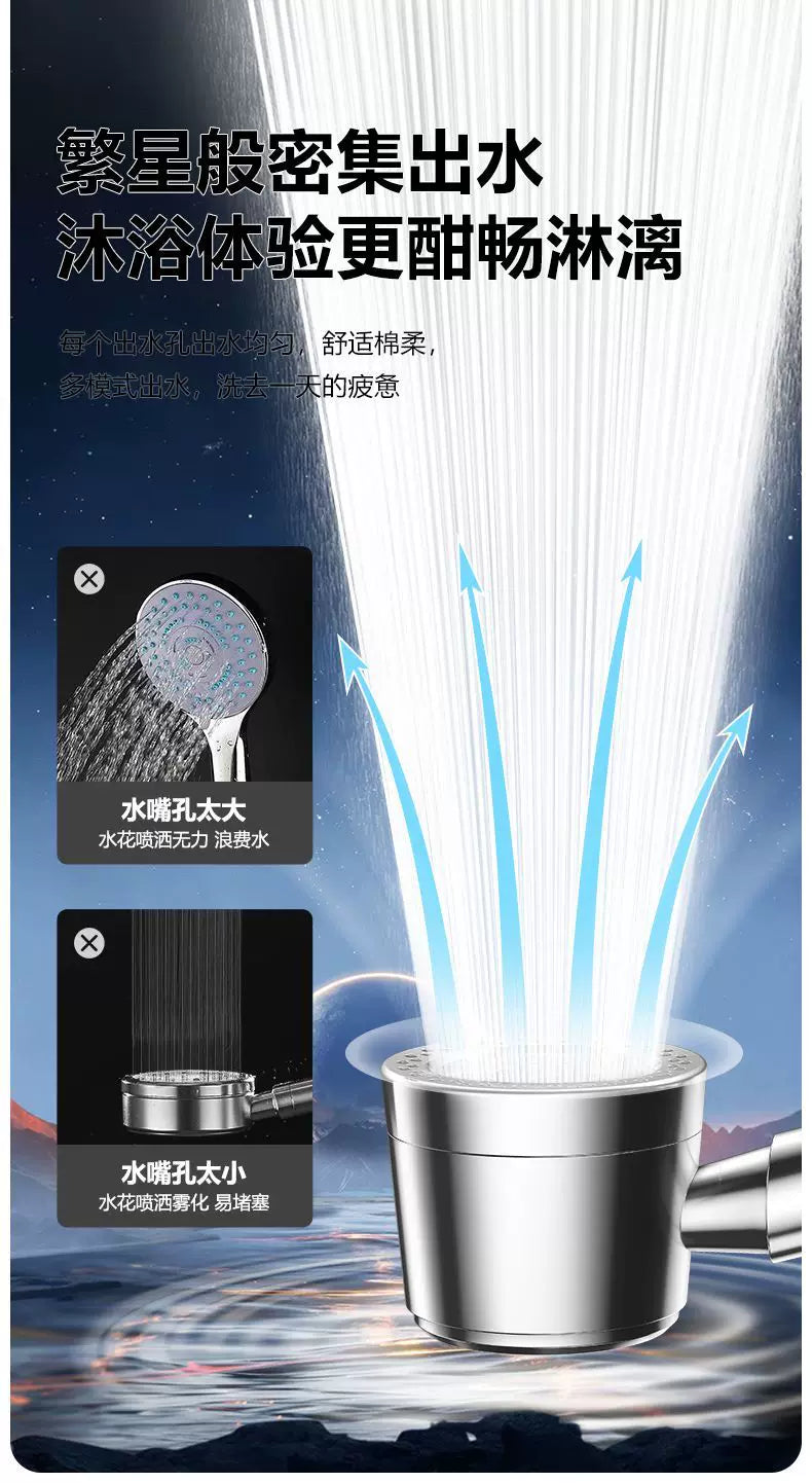 New 5 Mode Pressurized Shower Head With Filter Stop Button Water Saving Spray Nozzles Big Boost Showerhead Bathroom Accessories