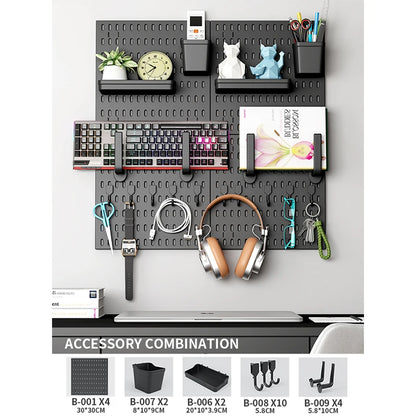 No-Holes Home Organization | This Wall Pegboard Displays & Organizes Your Daily Items & Electronics in Living Room/Study