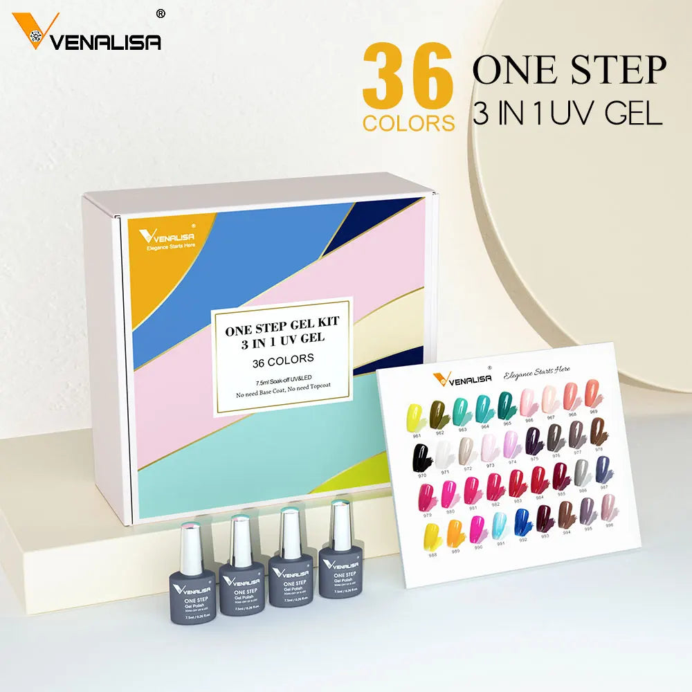 1Set VENALISA TPO FREE Whole Set Nail Gel Polish with Color Display For New Learner Nail Maincure Gel Varnish Branded Suitcase