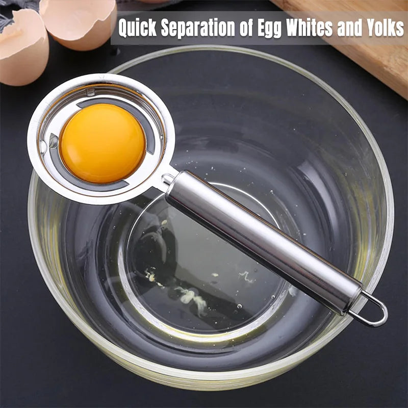 1Pcs Stainless Steel Egg Separator 20cm/7.9in for Separating Egg White & Yolk Baking Kitchen Tool