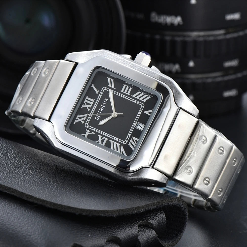 Hot 39mm Square Dial Luxury Watches for Men Auto Date Steel Strap Cxxtixx Designer Fashion Classic Male AAA Clocks for Gift