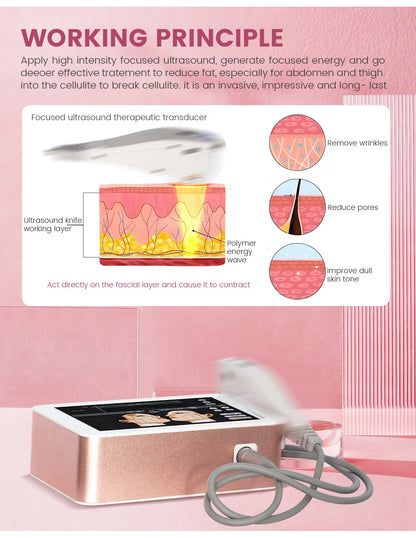 Portable 7D lifting and firming professional beauty instrument with ultrasonic focusing technology for efficient maintenance