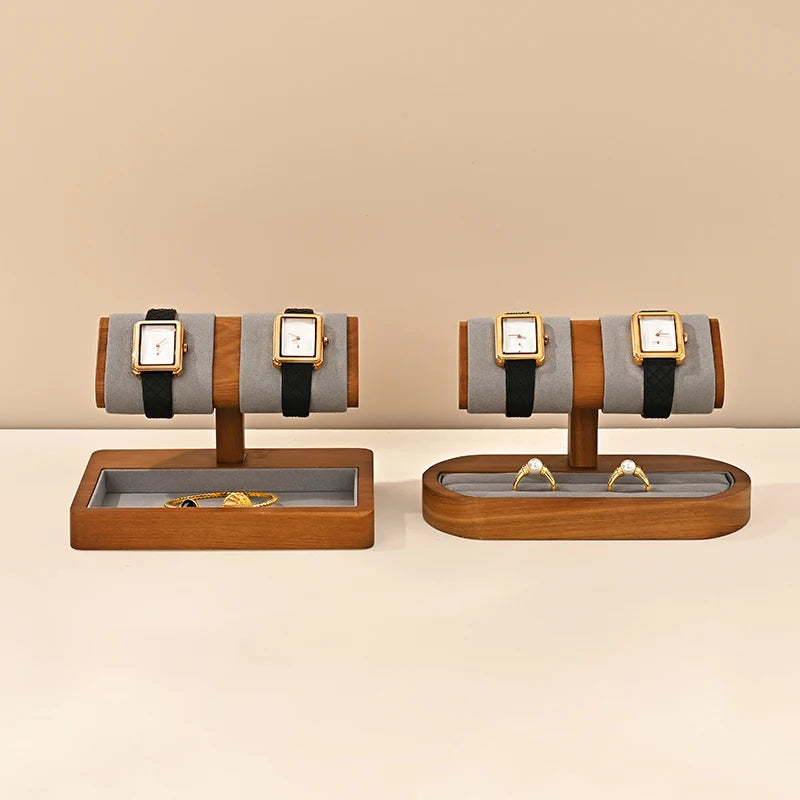 MISHITU T-shaped Watch Stand Wooden Jewelry Watch Display Stand Watch Storage Holder Bracelet Jewelry Display Watch Storage Rack