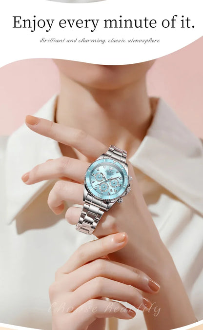 OLEVS 5632 Women's Elegant Luxury Quartz Watch Zircon Scale Waterproof Luminous Hands Date Function And Automatic Date Feature