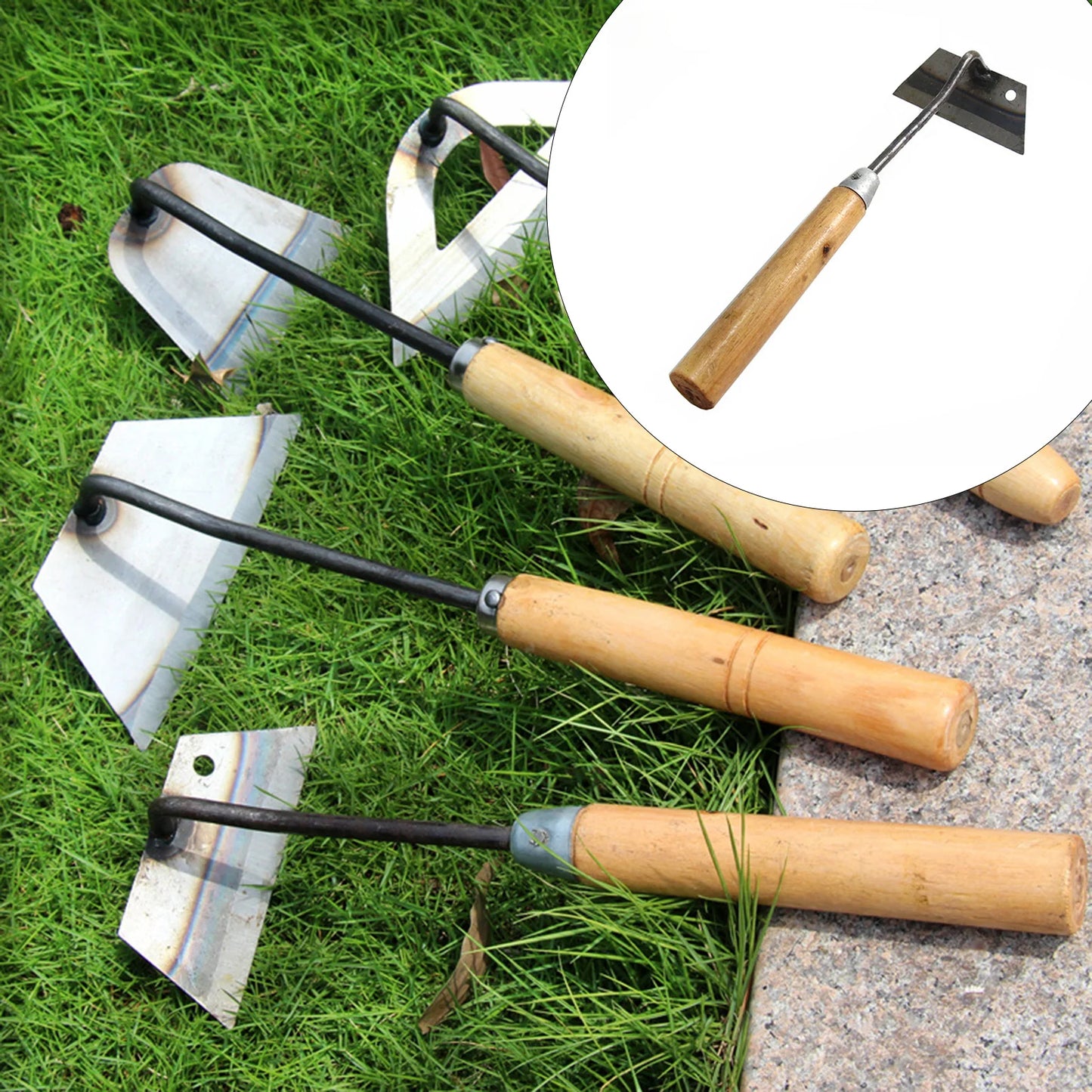 Multifunctional Small Hoe With  Handle, Household Flower Hoe, Gardening Hoe, Outdoor Agricultural Tool And Garden Tool.
