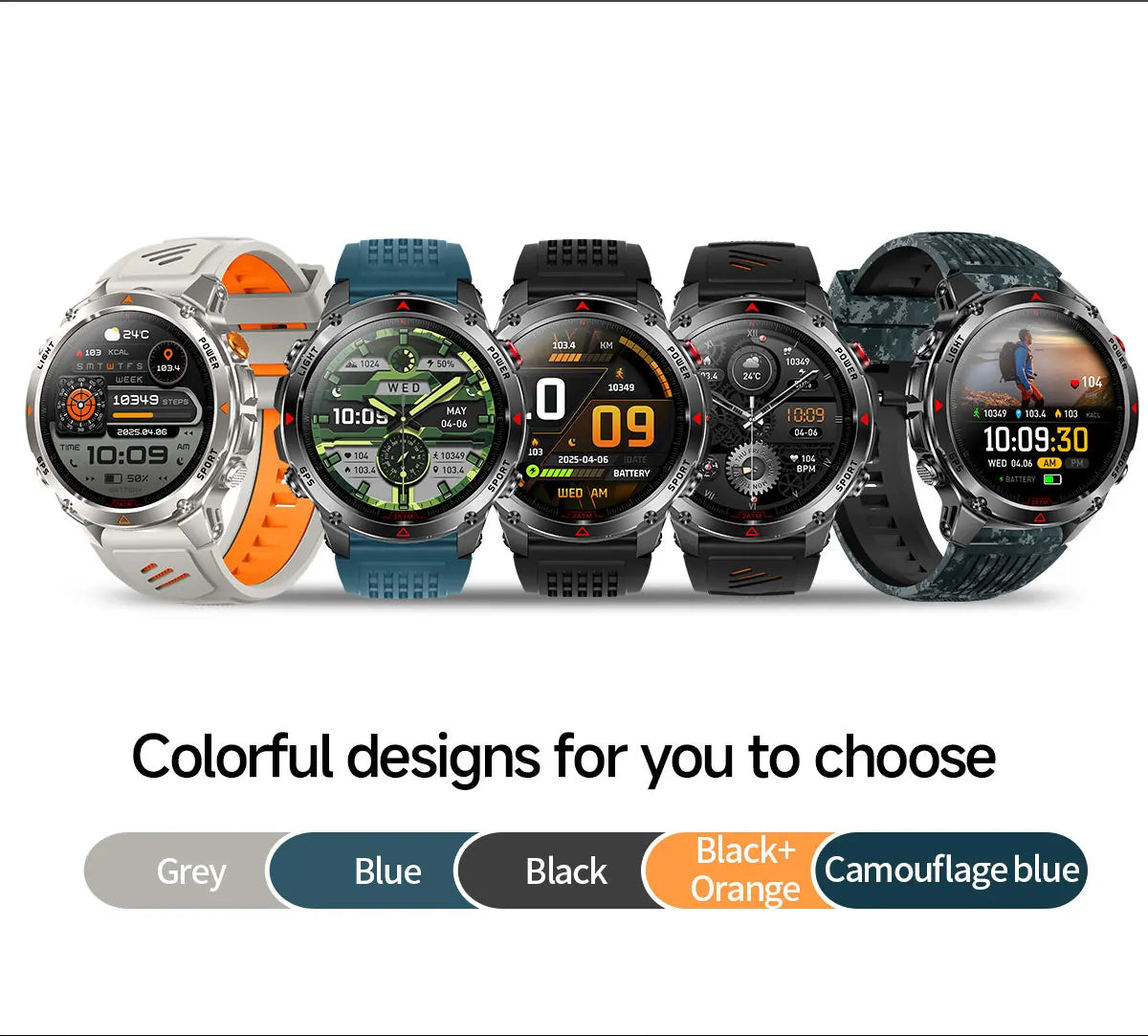 HT37 T-Rex 3 Pro Military GPS Smart Watch Waterproof Dual-band GNSS Compass Altimeter Swim 170 Sports Mode Watch with Flashlight